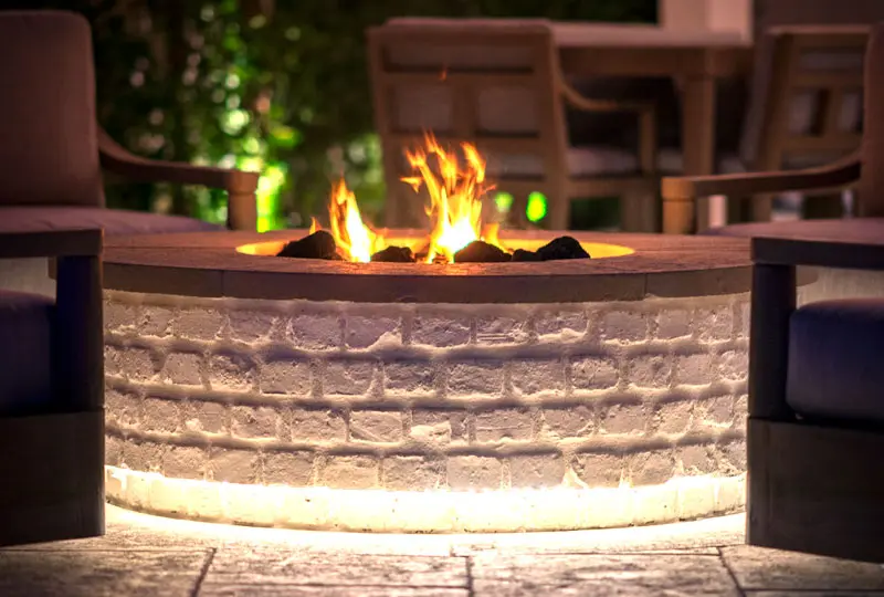 Outdoor Fire Pit with Lighting Design Foothill Ranch