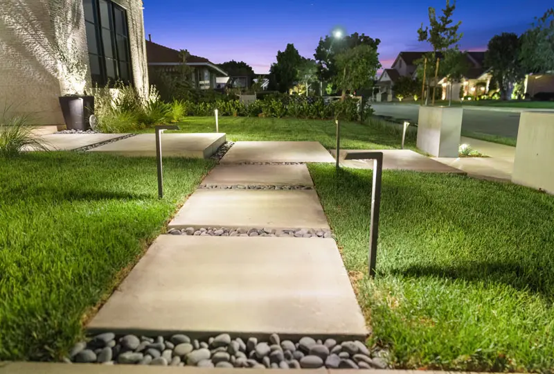 Pathway Stone Border Garden Lighting Newport Beach